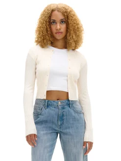 Kremowy kardigan z guzikami