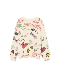 Kremowy świąteczny sweter