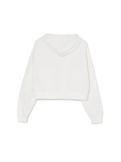 Krótka biała bluza z motylem