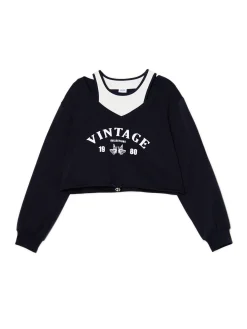 Krótka bluza z topem i nadrukiem