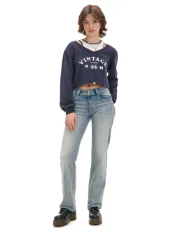 Krótka bluza z topem i nadrukiem