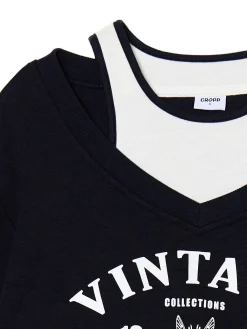 Krótka bluza z topem i nadrukiem