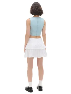 Krótka jeansowa kamizelka