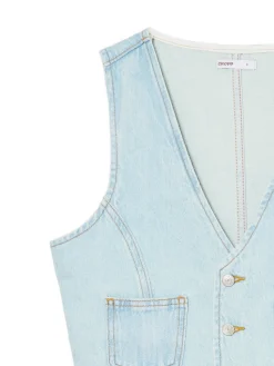 Krótka jeansowa kamizelka