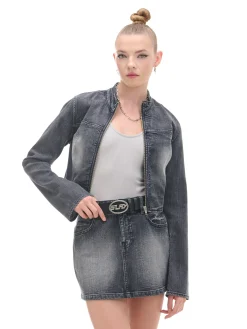 Krótka jeansowa kurtka