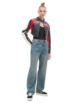 Krótka kurtka w stylu racing