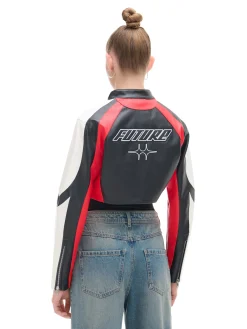 Krótka kurtka w stylu racing