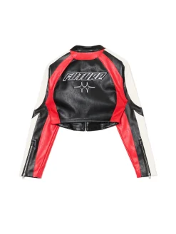 Krótka kurtka w stylu racing