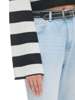 Krótki sweter w paski