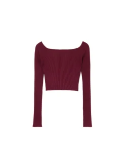 Krótki sweter z odkrytymi ramionami