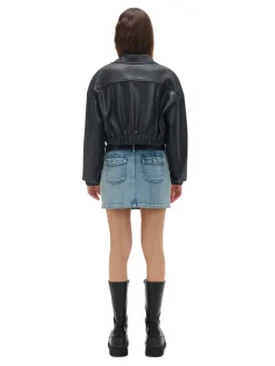 Kurtka bomber z imitacji skóry