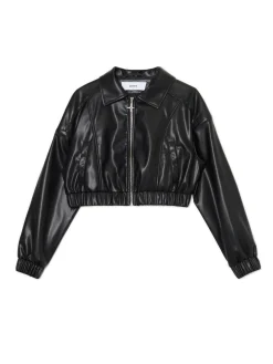 Kurtka bomber z imitacji skóry