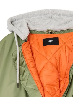 Kurtka bomberka z dzianinowym kapturem