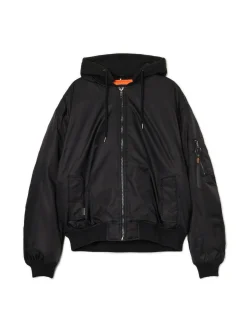 Kurtka bomberka z dzianinowym kapturem