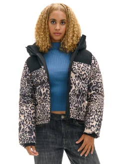 Kurtka puffer w panterkę