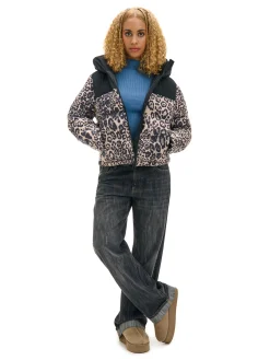 Kurtka puffer w panterkę