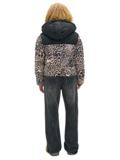 Kurtka puffer w panterkę