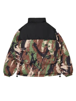 Kurtka puffer z militarnym nadrukiem