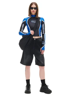 Luźne denimowe bermudy