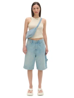 Luźne jeansowe spodenki bermudy