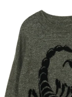 Melanżowy sweter ze skorpionem