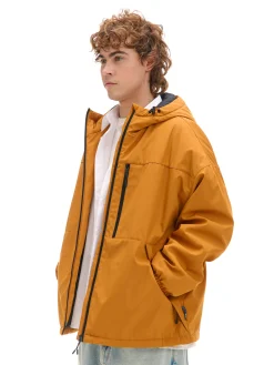 Miodowa kurtka basic z kapturem