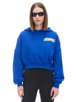 Niebieska bluza crop z kapturem Baltic Games
