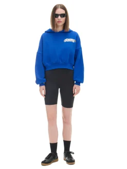 Niebieska bluza crop z kapturem Baltic Games