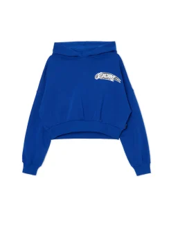 Niebieska bluza crop z kapturem Baltic Games
