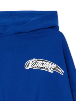 Niebieska bluza crop z kapturem Baltic Games