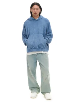 Niebieska bluza oversize z kapturem UNISEX