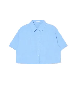 Niebieska koszula w retro stylu