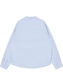 Niebieska koszula z ozdobnym wykończeniem