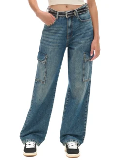 Niebieskie jeansy baggy