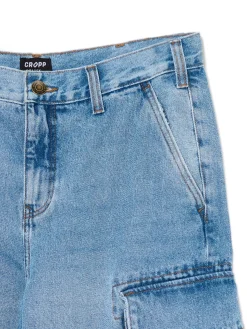 Niebieskie jeansy baggy z kieszeniami cargo