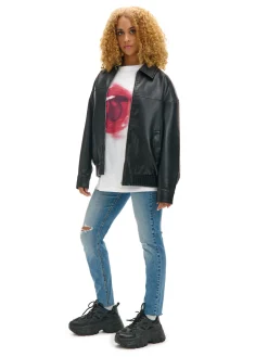 Niebieskie jeansy skinny z przetarciami