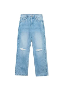 Niebieskie jeansy straight