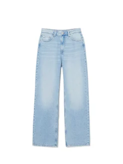 Niebieskie jeansy wide leg