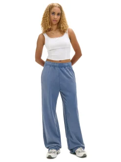 Niebieskie spodnie wide leg