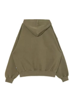 Oliwkowa bluza hoodie z naszywką UNISEX