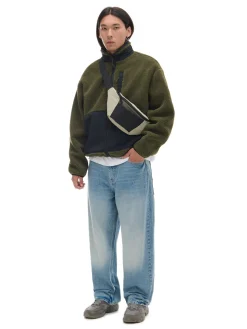 Oliwkowa bluza sherpa