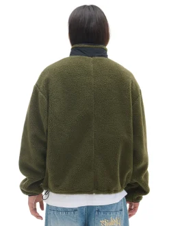 Oliwkowa bluza sherpa