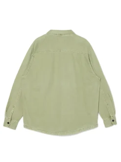 Oliwkowa koszula z kieszeniami
