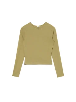 Oliwkowa koszulka z długim rękawem