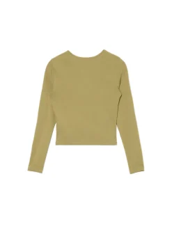 Oliwkowa koszulka z długim rękawem