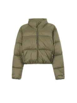 Oliwkowa kurtka puffer