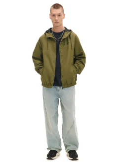 Oliwkowa kurtka z kapturem
