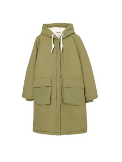 Oliwkowa parka z kapturem