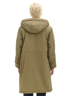 Oliwkowa parka z kapturem