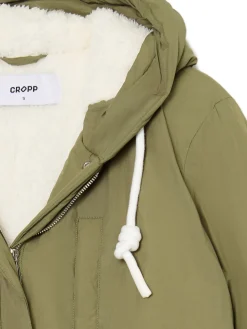 Oliwkowa parka z kapturem